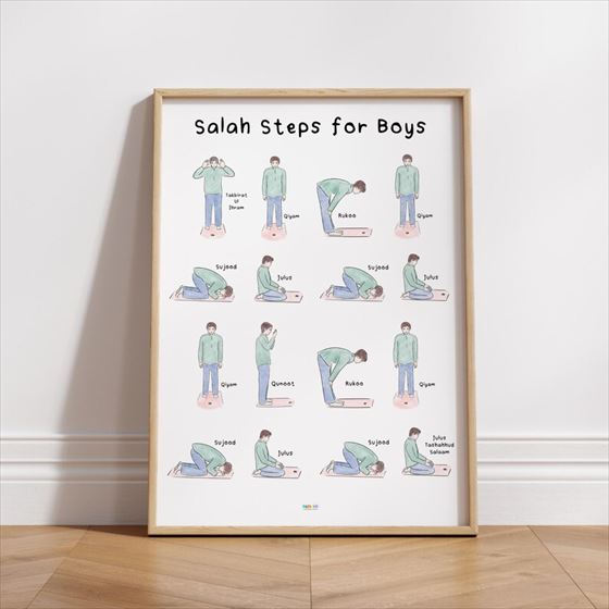 Boys’ Salah Steps print, shown framed